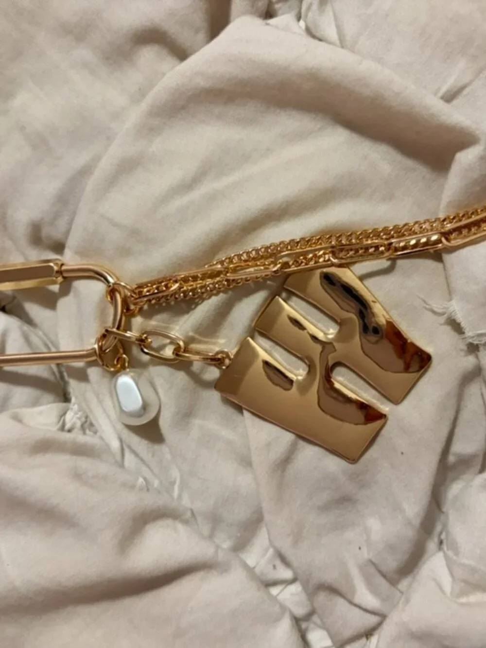 Free People Gold Tone Letter M Charm Bag Charm
